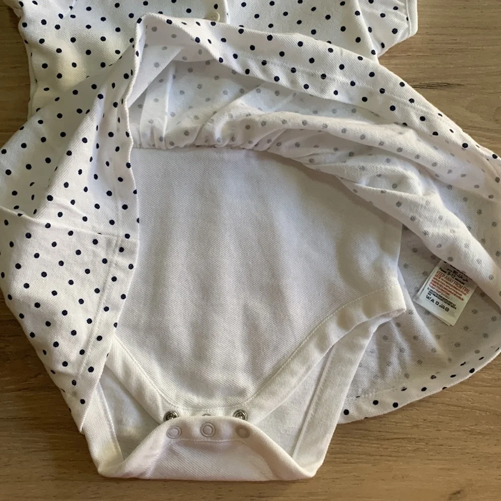 Mothercare Baby Girl White Polka Dot Bodysuit Dress